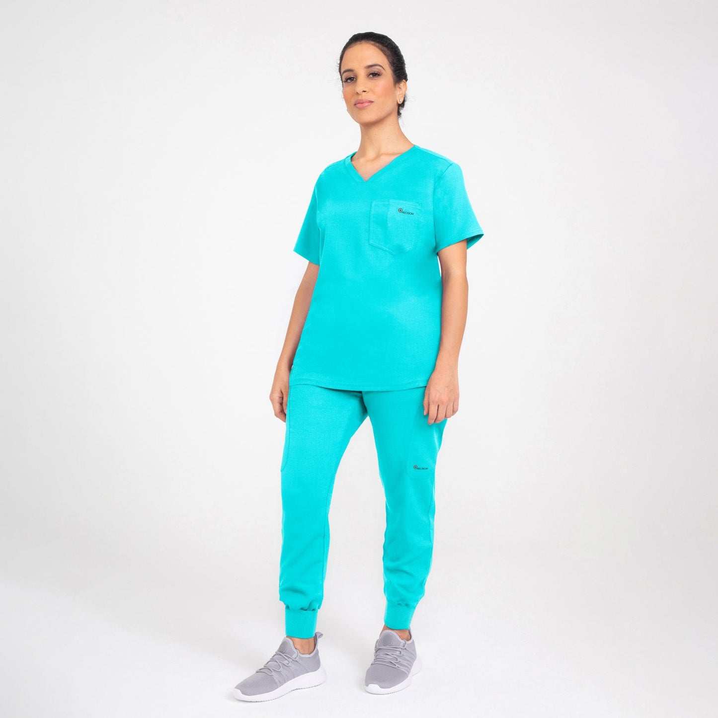 CopperActive™ Scrub Teal Set: Women’s V-neck Top & Jogger Pants