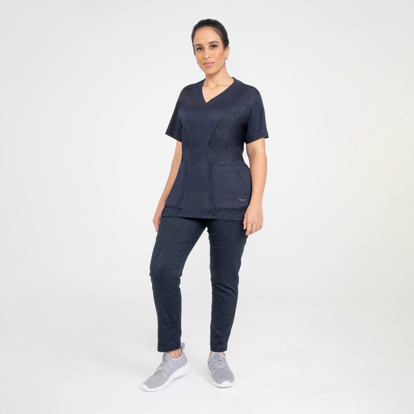 CopperActive™ Scrub Women's Cheetah V-neck Top
